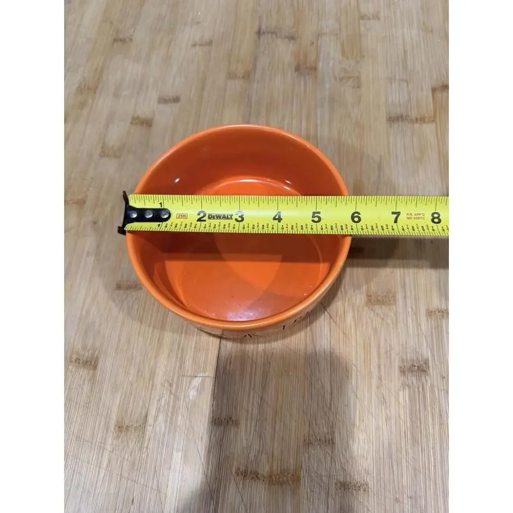 Rae Dunn Halloween CERAMIC PET Bowl LICK OR TREAT 6